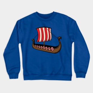 Cartoon viking ship Crewneck Sweatshirt